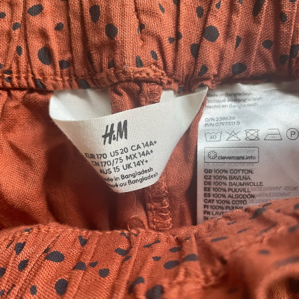 H&M Terracotta Skirt with Black Dots